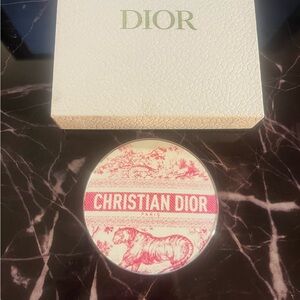NIB: CHRISTIAN DIOR Double Mirror in Box w/ Plastic Protection, Pink/White Toile